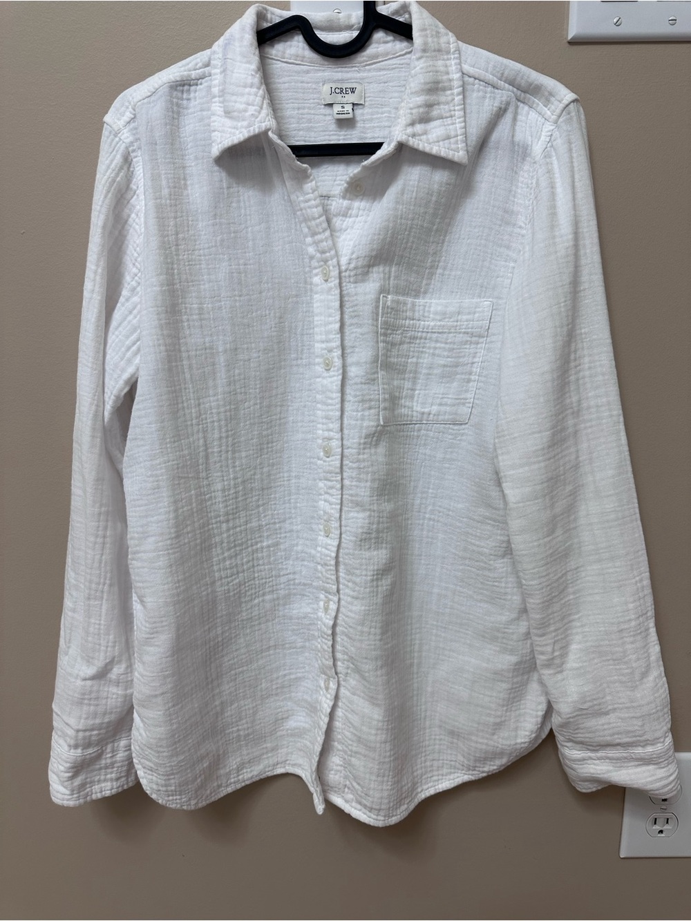 J. Crew Women’s White Button-Up Cotton Gauze Shirt Size S
